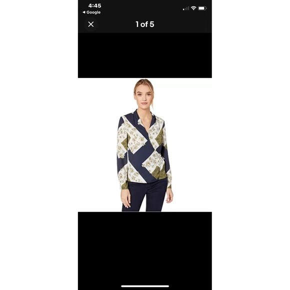 FIRM Ted Baker Pheadra Pearl Printed Wrap Blouse Size 2 EUC - Picture 4 of 8